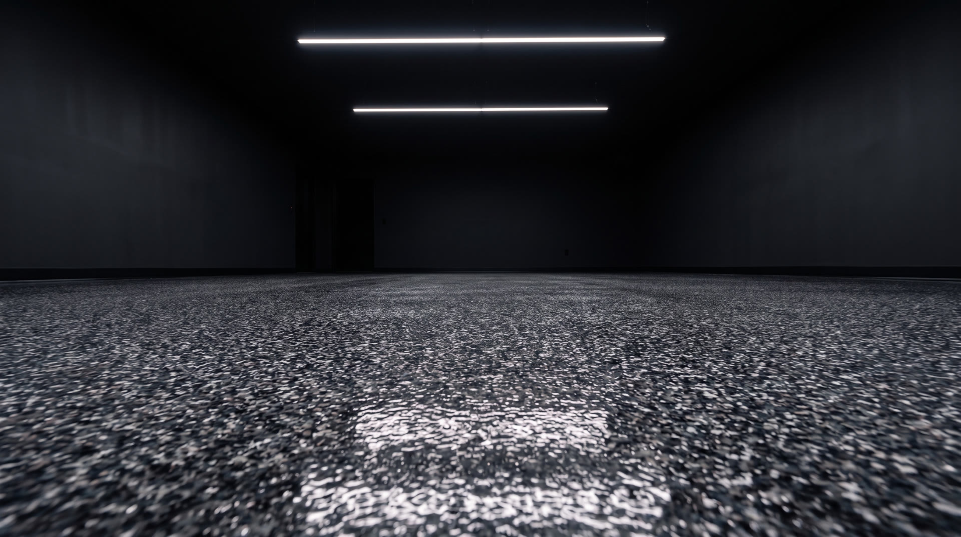 Black & White flake epoxy finish