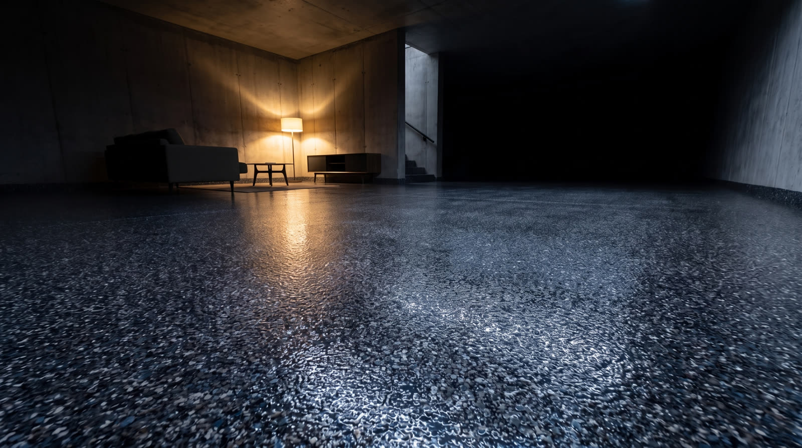 Basement — Basements sealed against moisture, finished like living space.